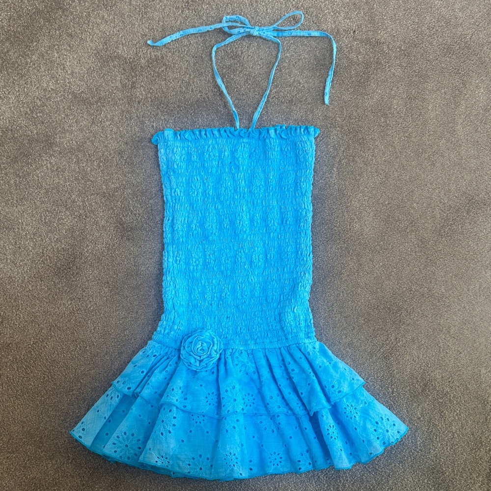 Flowers by Zoe Blue Lace Kids Dress